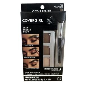 Cover Girl Easy Breezy Brow Powder Kit - Rich Brown #705 New In Package NIP